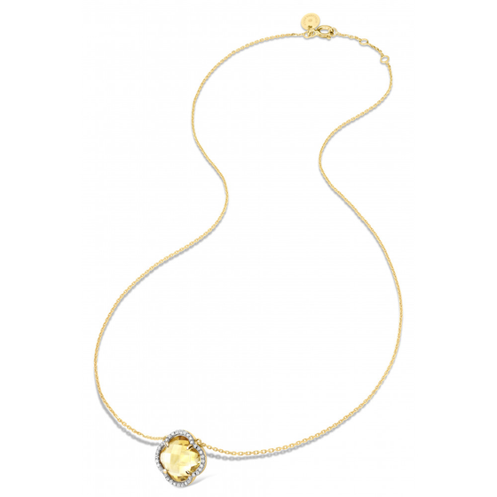 Citrine + Diamonds Yellow Gold Victoria Diamonds Necklace