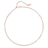 D-Vibes diamond chain necklace, small model D-Vibes pink gold and diamond SM necklace