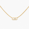 Move Uno necklace, mini model Move Uno necklace in 18-karat yellow gold, motif set with a moving brilliant-cut diamond in the center.