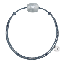  Bracelet, Grey Moonstone, Grey Cord