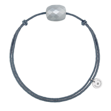  Grey Moonstone Cushion Grey Cord Bracelet