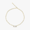 Move Link half pavé chain necklace Move Link diamond necklace in pink gold