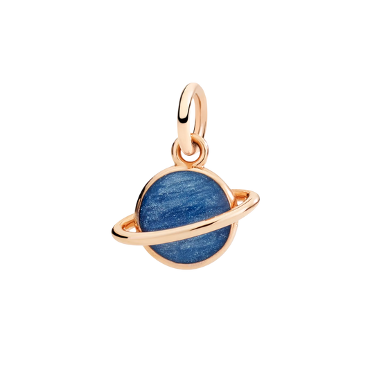 Rose Gold & Enamel Planet Charm