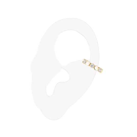 D-Vibes Mono Clip Earring Yellow Gold Diamond Earrings