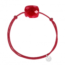  Red Quartz Cushion Oversize Red Cord Bracelet