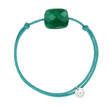  Green Agate Cushion Oversize South Sea Cord Bracelet