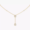 My Twin Tie 0.10ct x2 Yellow Gold Diamond Necklace