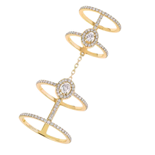  Glam'Azone Double Pavé Yellow Gold Diamond Ring