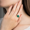 Ring, Green Agate, White Gold