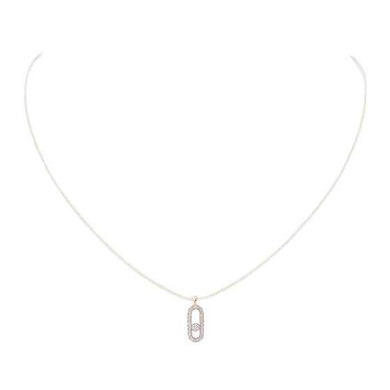 Messika CARE(S) Cream Cord Pavé Necklace Pink Gold Diamond Necklace