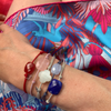 Bracelet, Lapis Lazuli, Cordon Gris Souris