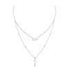 Move Uno two-row necklace 2 rows white gold diamond necklace Move Uno