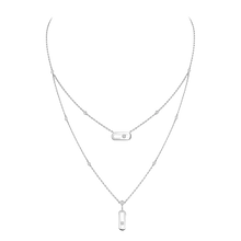  Move Uno 2 Rows White Gold Diamond Necklace