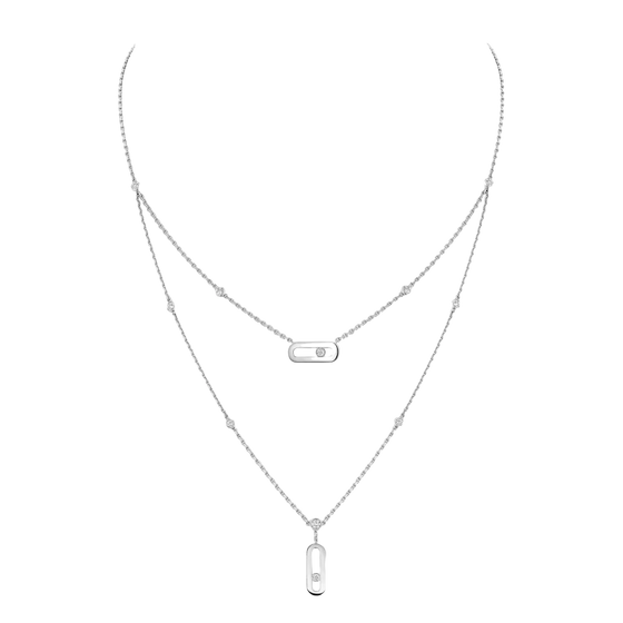 Collier 2 rangs Move Uno Collier Diamant Or Blanc