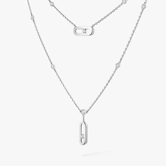 Collier 2 rangs Move Uno Collier Diamant Or Blanc