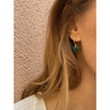 Earrings, Green Agate, Yellow Gold
