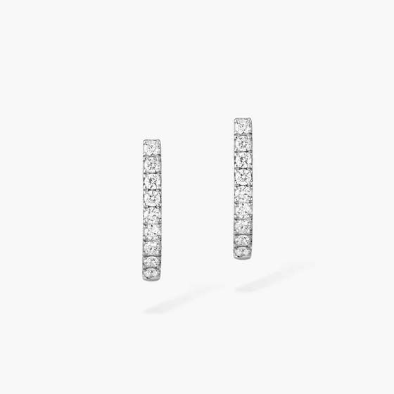 Gatsby XS Hoop White Gold Diamond Earrings