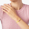 Gold Plated Silver Cube & Cord Bracelet