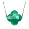 Collier, Agate Verte, Or Blanc