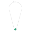 Collier, Agate Verte, Or Blanc