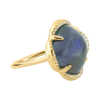 Ring, Labradorite, Diamond Bezel, Yellow Gold
