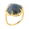 Ring, Labradorite, Diamond Bezel, Yellow Gold