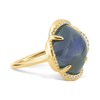 Ring, Labradorite, Diamond Bezel, Yellow Gold