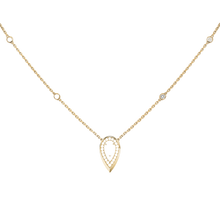  Yellow Gold Diamond Necklace Fiery 0.10ct