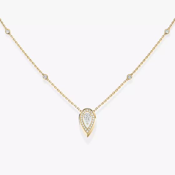 Fiery 0.10ct Yellow Gold Diamond Necklace