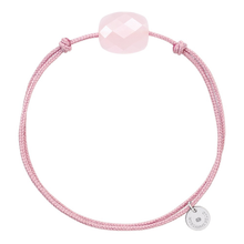  Powdery Pink Quartz Cushion Old Rose Cord Bracelet