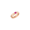 Bague Cœur Or Rose & Rubis Synthétique