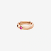 Rose Gold & Synthetic Ruby Heart Ring
