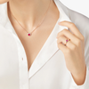 Rose Gold & Synthetic Ruby Heart Ring