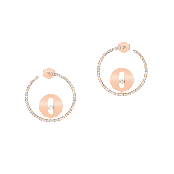 Créoles Lucky Move SM Pink Gold Diamond Earrings