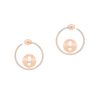 Lucky Move hoop earrings small Pink Gold Diamond Earrings