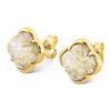 Studs, Golden Rutile Quartz, Yellow Gold