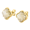 Studs, Golden Rutile Quartz, Yellow Gold
