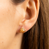 Studs, Golden Rutil Quartz, Yellow Gold