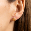 Studs, Golden Rutile Quartz, Yellow Gold