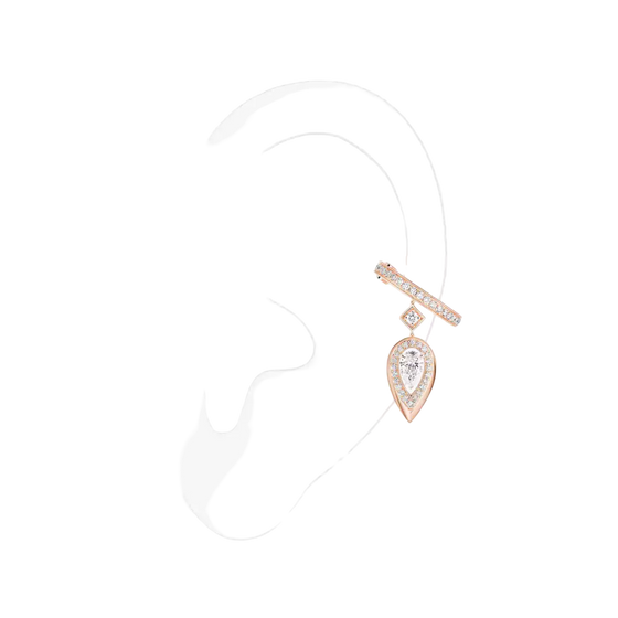 Mono clip Fiery 0,10ct Boucles d'oreilles Diamant Or Rose