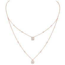  My Twin 2-Row 0.40 ct x 2 Pink Gold Diamond Necklace