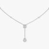 My Twin Tie 0.10ct x2 White Gold Diamond Necklace
