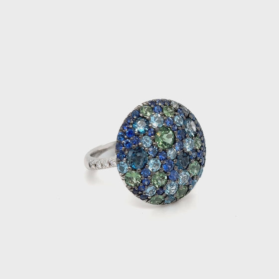 Bague Tourmalines, Topazes & Saphirs