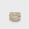 Yellow Gold & Diamonds Multi Rows Ring