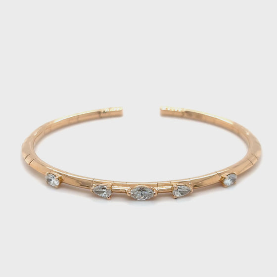 Multi Shaped Diamonds Bangle