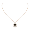 Lucky Move onyx necklace small Pink Gold Diamond Necklace