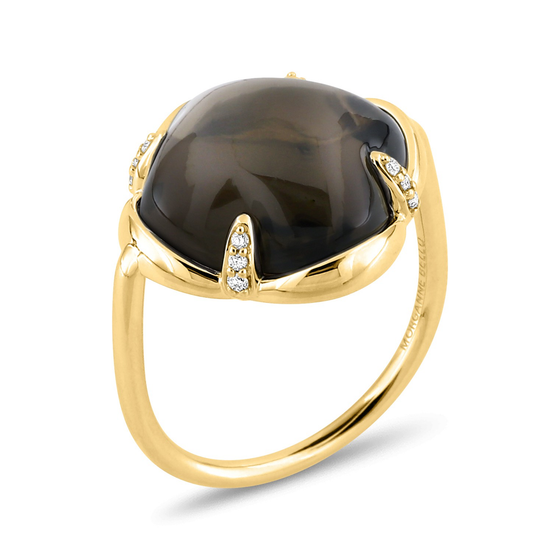 Ring, Smoky Quartz, Diamonds, Yellow Gold