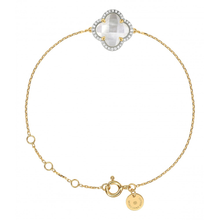  Bracelet Victoria Diamants Nacre Blanche + Diamants Or Jaune