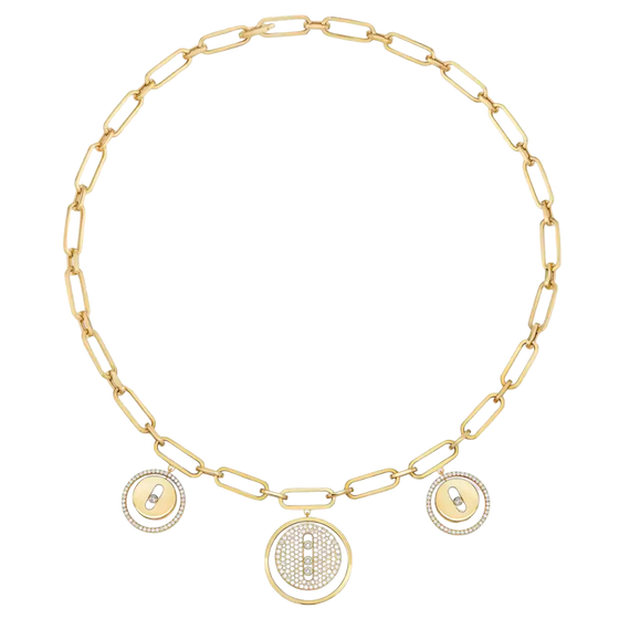 Lucky Move Charms Choker Yellow Gold Diamond Necklace