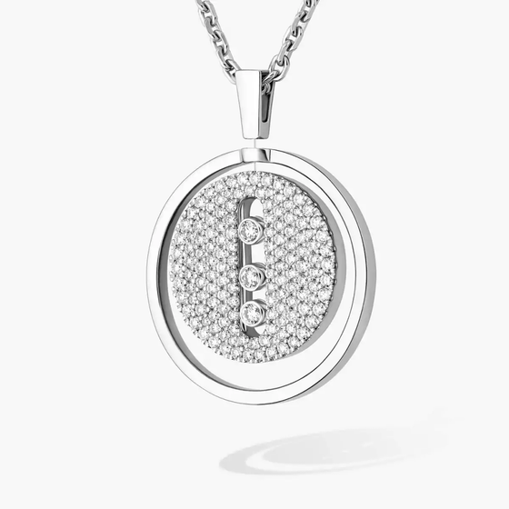 Lucky Move MM Pavé White Gold Diamond Necklace